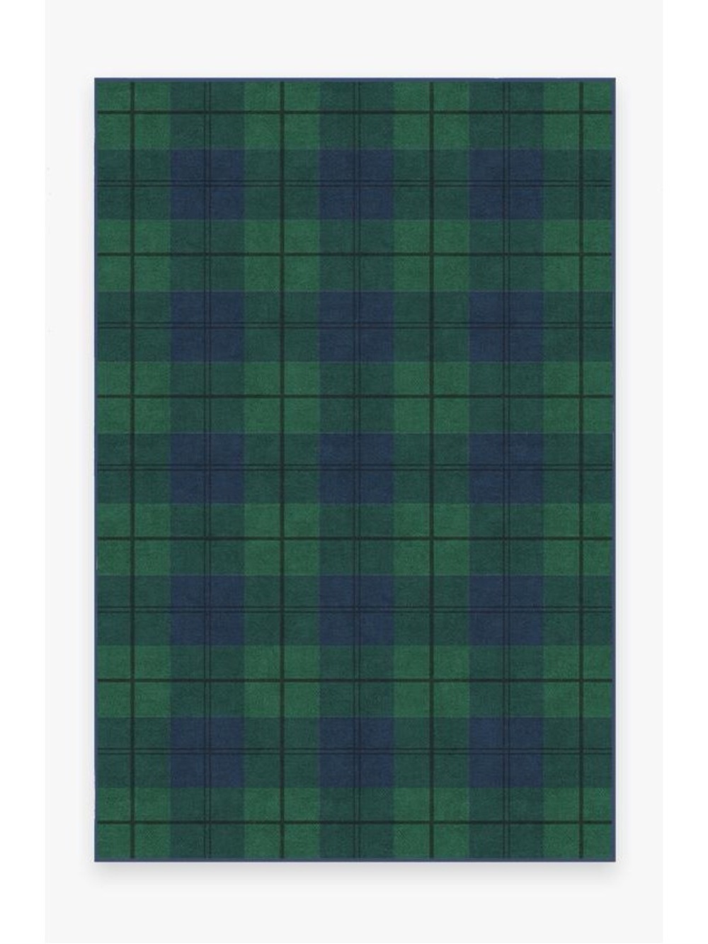 RUGGABLE Buffalo Plaid Blackwatch Flatwoven Rug 6x9 Ruggable Cover Blue Green